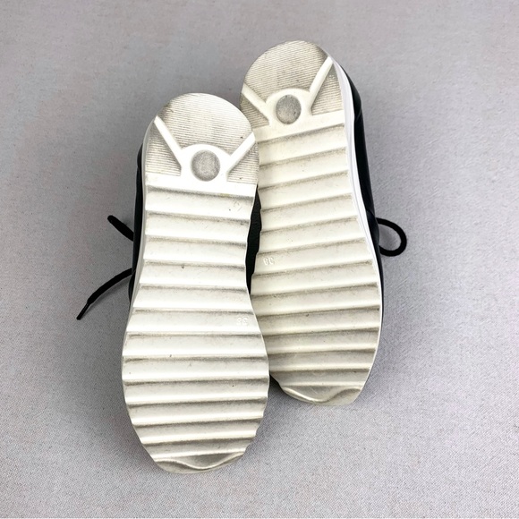 HAYDEN Black Leather Platform Wedge Sneakers CARMELA - Picture 12 of 14